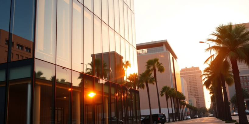 Modern glass office building at golden hour, representing why performance matters for business notes